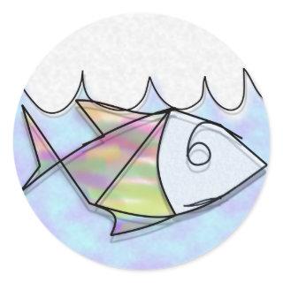 Wire Fish Classic Round Sticker