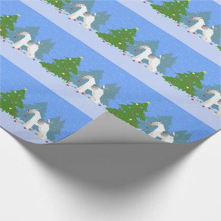 Wire Fox Terrier Decorating Christmas Tree -Forest
