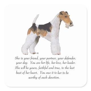 Wire Fox Terrier Keepsake FEMALE Square Sticker