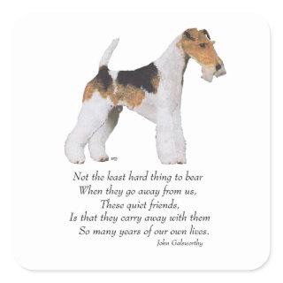 Wire Fox Terrier Rainbow Bridge Square Sticker