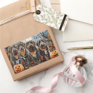 Wirehaired Pointing Griffon Halloween Spooky Rectangular Sticker
