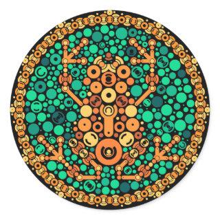 Wireless Frog, Color Perception Test, Black Classic Round Sticker