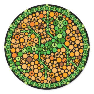 Wireless Gecko, Color Perception Test, Black Classic Round Sticker