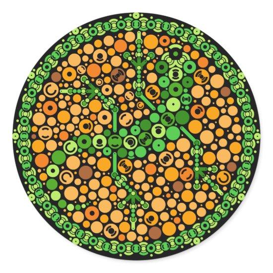 Wireless Gecko, Color Perception Test, Black Classic Round Sticker