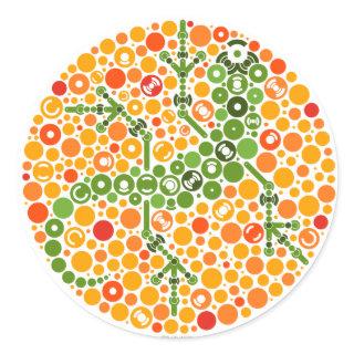 Wireless Gecko, Color Perception Test Classic Round Sticker