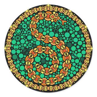 Wireless Python, Color Perception Test, Black Classic Round Sticker
