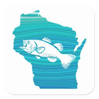 Wisconsin Wave Fishing Square Sticker