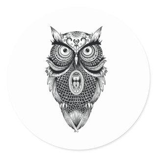 Wisdom Of The Owl King Classic Round Sticker