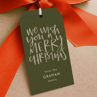 "Wish You a Merry Christmas" Evergreen Gift Tags