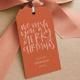 "Wish You a Merry Christmas" Red Gift Tags