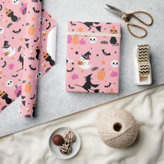 Witch Bats Spiders Ghost Pumpkin Halloween Pattern