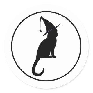 Witch Cat Halloween Stickers