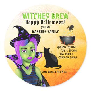 Witch Halloween Potion Classic Round Sticker