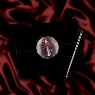 Witchery | Red Witch with Dark Evil Gothic Shadows Classic Round Sticker