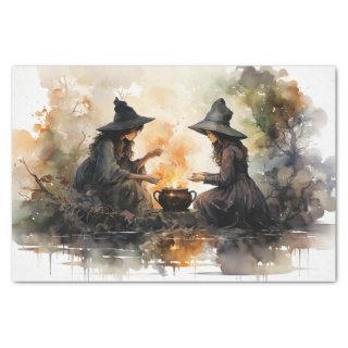 Witches and Cauldron Fall Halloween Decoupage Tissue Paper