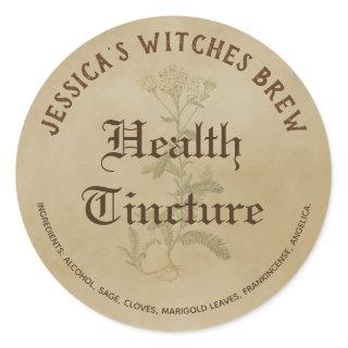 Witches Brew Health Tinture Classic Round Sticker