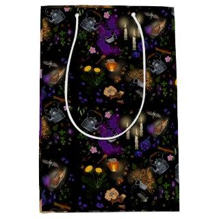 Witches Brew Tea and Cottagecore Pattern  Medium Gift Bag