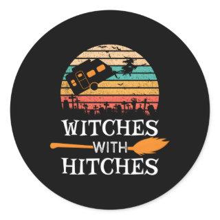 Witches With Hitches Halloween Camg Camper Classic Round Sticker