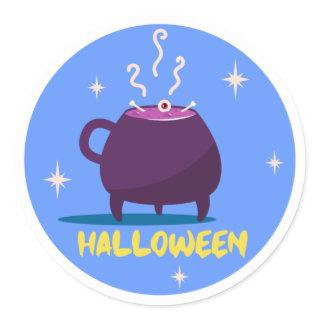 Witch's Brew Kettle Halloween Classic Round Sticker