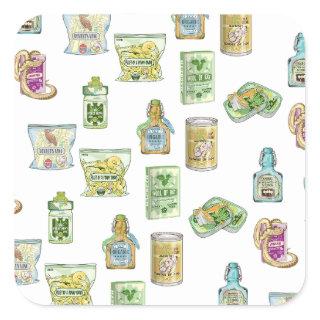Witch's potion pattern double double  square sticker