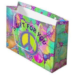 With Colors Filled PEACE Sign 1 Large Gift Bag