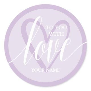 With Love Lavender Classic Round Sticker