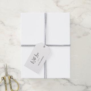 With Love | Minimalist Typography Personalized  Gift Tags