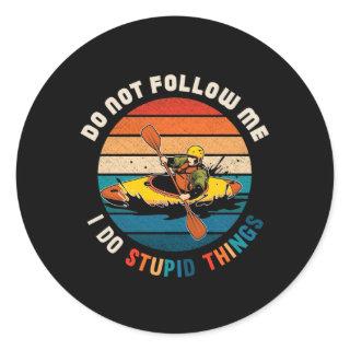 Witty Kayaker Funny Kayaking Humor Water Sports Classic Round Sticker