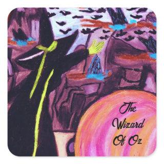 WIZARD OF OZ FLY FLY FLY  SQUARE STICKER