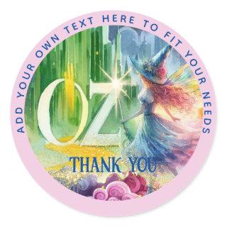 Wizard of Oz Party Thank You Good Witch Classic Round Sticker