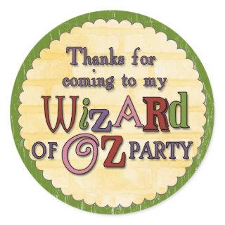 Wizard of Oz Party Thank You Sticker