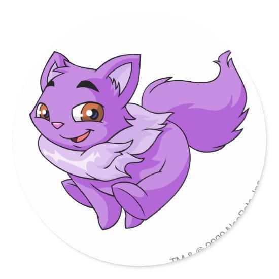 Wocky Purple Classic Round Sticker