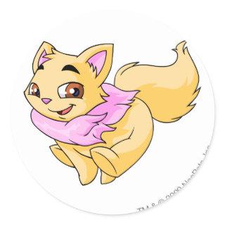 Wocky Yellow Classic Round Sticker
