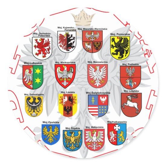 Wojewodztwa Polski Classic Round Sticker
