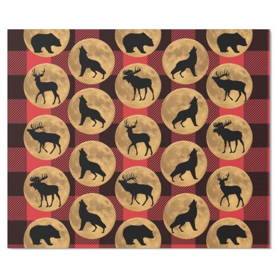 Wolf Bear Elk Moose Deer Full Moon