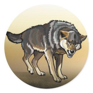wolf classic round sticker