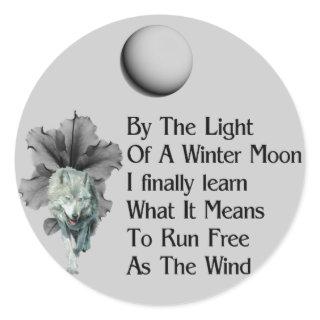 Wolf Dreams Classic Round Sticker