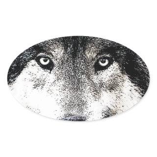 Wolf Eyes Oval Sticker