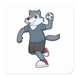 Wolf Handball player Handball Square Sticker