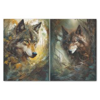 Wolf Heads  Tissue Paper