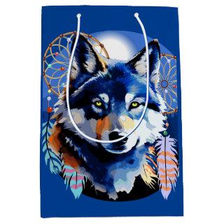 Wolf Native Animal Spirit   Medium Gift Bag
