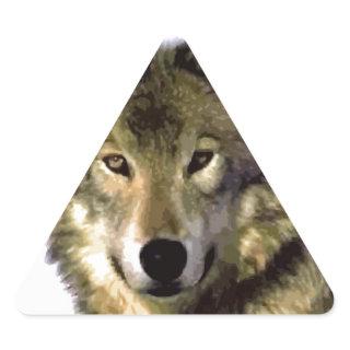 Wolf Portrait Triangle Sticker