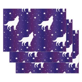 Wolf Silhouette Starry Night Galaxy Lover Universe  Sheets