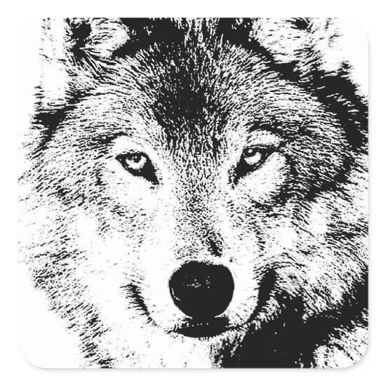 Wolf Square Sticker