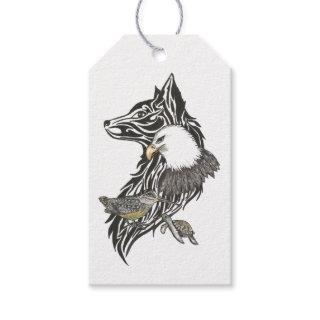 Wolf, Woodcock, Eagle, Turtle Animal guides Gift Tags