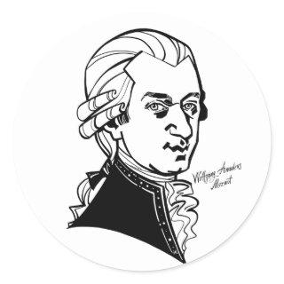 Wolfgang Amadeus Mozart Classic Round Sticker