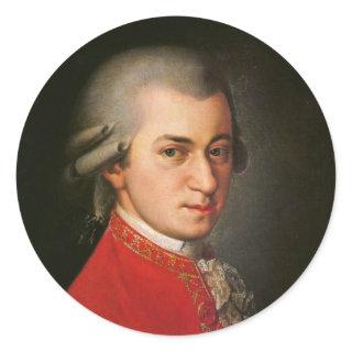 Wolfgang Amadeus Mozart Portrait Classic Round Sticker