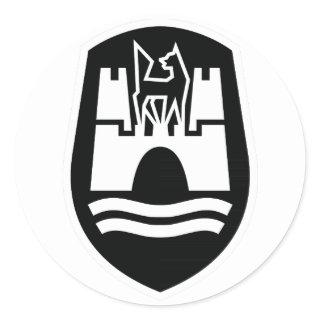 Wolfsburg Coat of Arms (black white) Classic Round Sticker
