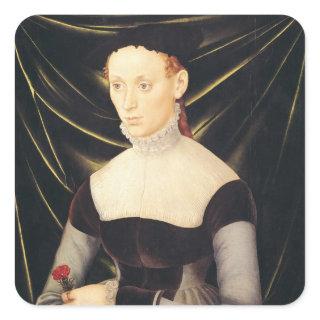 Woman with a Carnation Square Sticker