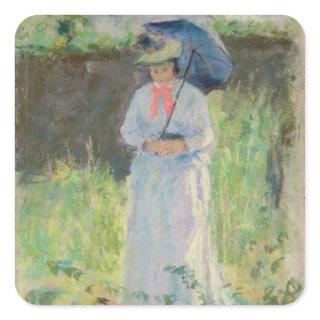 Woman with a Parasol (pastel on paper) Square Sticker